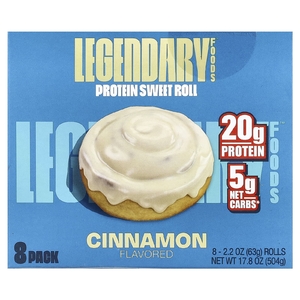 Legendary Foods, протеиновая булочка, корица, 8 шт. по 63 г (2,2 унции)