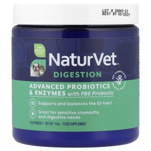 NaturVet, улучшенные пробиотики и ферменты, витамин PB6, для собак и кошек, 114 г (4 унции)