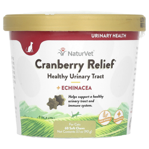 NaturVet, Cranberry Relief, добавка для здоровья мочевыводящих путей с эхинацеей, для кошек, 60 жевательных таблеток, 90 г (3,1 унции) (Товар снят с продажи) 