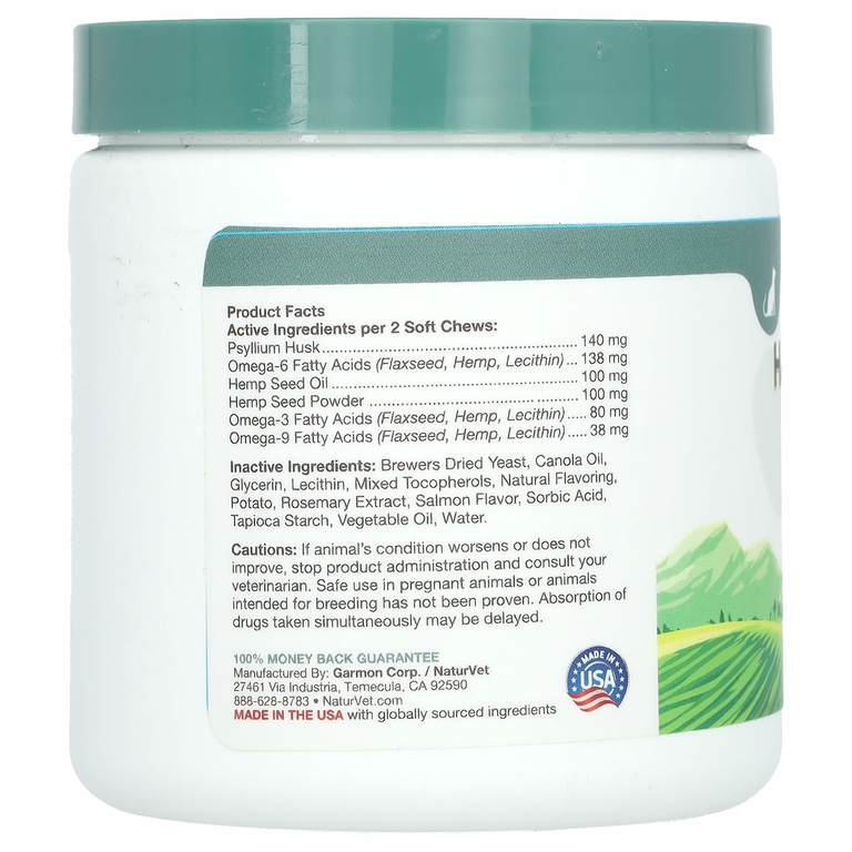NaturVet, конопляное средство для шерсти и семян конопли, для кошек, 60 жевательных таблеток, 90 г (3,1 унции) (Товар снят с продажи) 