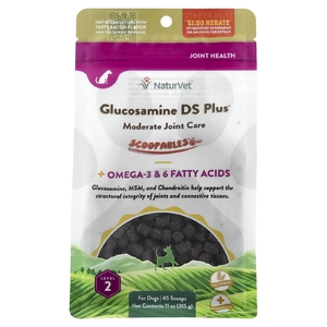 NaturVet, Scoopables, Glucosamine DS Plus™, умеренное количество суставов, для собак, бекон, 315 г (11 унций) (Товар снят с продажи) 