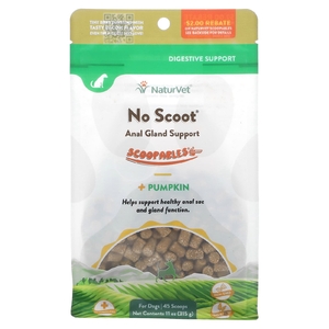 NaturVet, No Scoot для поддержки анальных желез, мерные ложки + тыква, для собак, бекон, 45 мерных ложек, 315 г (11 унций) (Товар снят с продажи) 