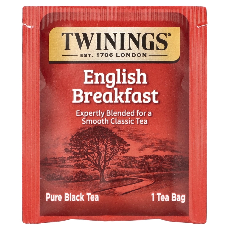 Twinings, Чистый черный чай, английский завтрак, 100 чайных пакетиков, 200 г (7,05 унции)