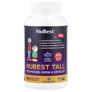 NuBest, Tall®, добавка для детей от 2 до 9 лет, с ягодным вкусом, 90 жевательных таблеток