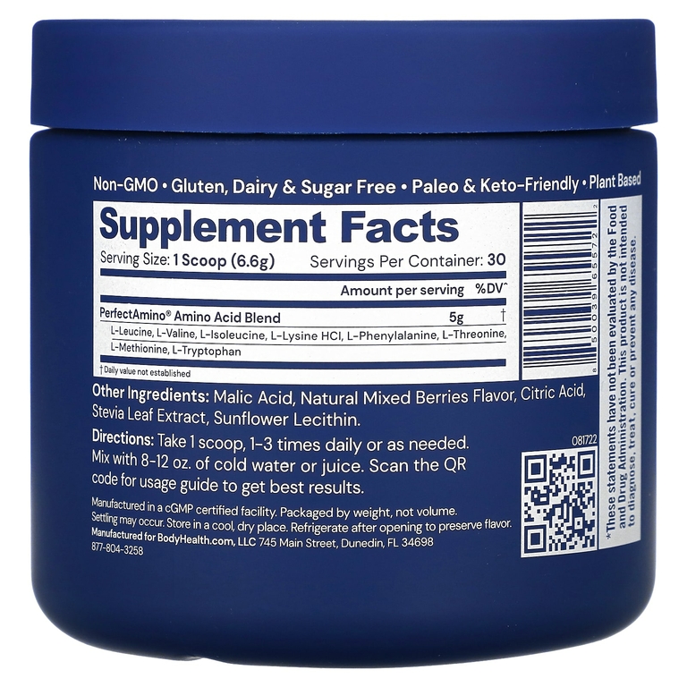 BodyHealth, Perfect Amino, ягодное ассорти, 198 г (7 унций) (Товар снят с продажи) 