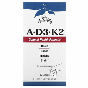 Terry Naturally, Витамины A, D3, K2`` 60 мягких таблеток (Товар снят с продажи) 