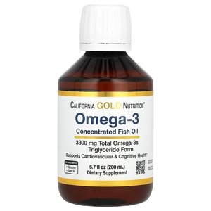 California Gold Nutrition, норвежский рыбий жир с омега-3 повышенной силы действия, натуральный лимонный вкус, 200 мл (6,7 жидк. унции)