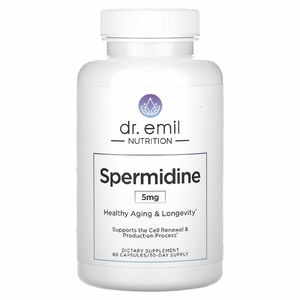 Dr. Emil Nutrition, спермидин, 5 мг, 60 капсул (2,5 мг в 1 капсуле)