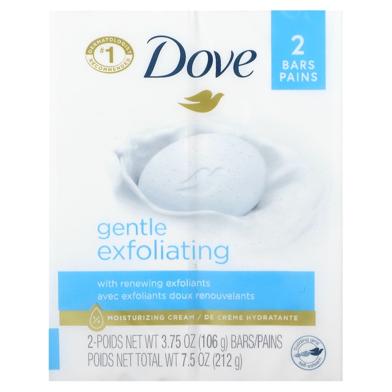 Dove, Beauty Bar Soap, мягкое отшелушивающее мыло, 2 шт. По 106 г (3,75 унции) (Товар снят с продажи) 