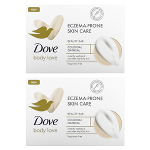 Dove, Body Love, мыло для ухода за кожей, склонной к экземе, без отдушек, 2 батончика по 106 г (3,75 унции) (Товар снят с продажи) 