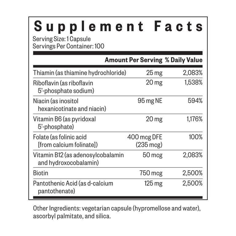 Seeking Health, комплекс витаминов группы B без метила, 100 капсул
