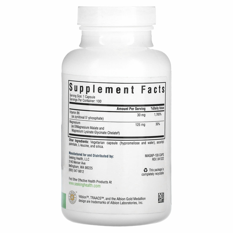 Seeking Health, Magnesium Plus с витамином B6, 100 вегетарианских капсул