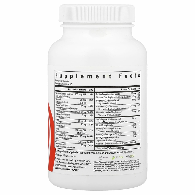 Seeking Health, Multivitamin One MF, мультивитамины, 45 капсул