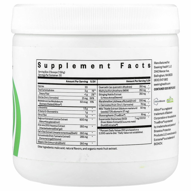 Seeking Health, питательные вещества для кишечника, со вкусом персика, 228 г (8,04 унции)