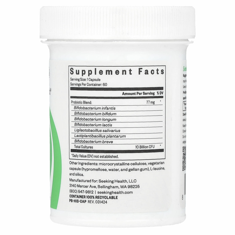 Seeking Health, ProBiota HistaminX, пробиотики, 10 млрд КОЕ, 60 вегетарианских капсул