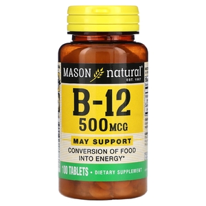 Mason Natural, Витамин B-12, 500 мкг, 100 таблеток (Товар снят с продажи) 