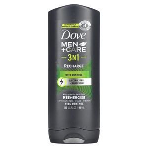 Dove, Men + Care 3 n 1, гель для душа, тела, лица и волос с ментолом, восстановление, 400 мл (13,5 унции) (Товар снят с продажи) 