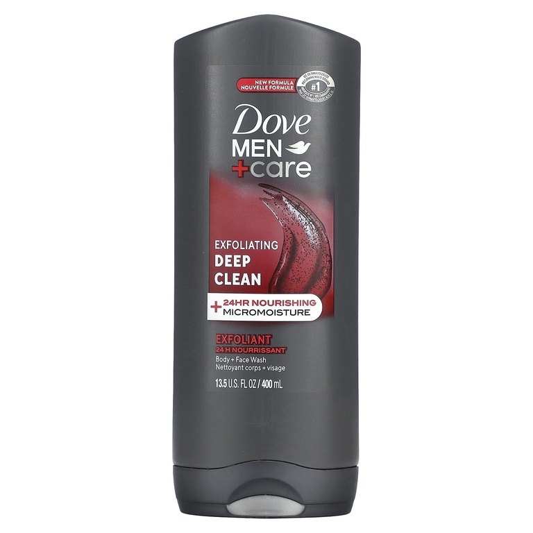 Dove, Men + Care, глубокое отшелушивание, умывание для тела и лица, 400 мл (13,5 унции) (Товар снят с продажи) 