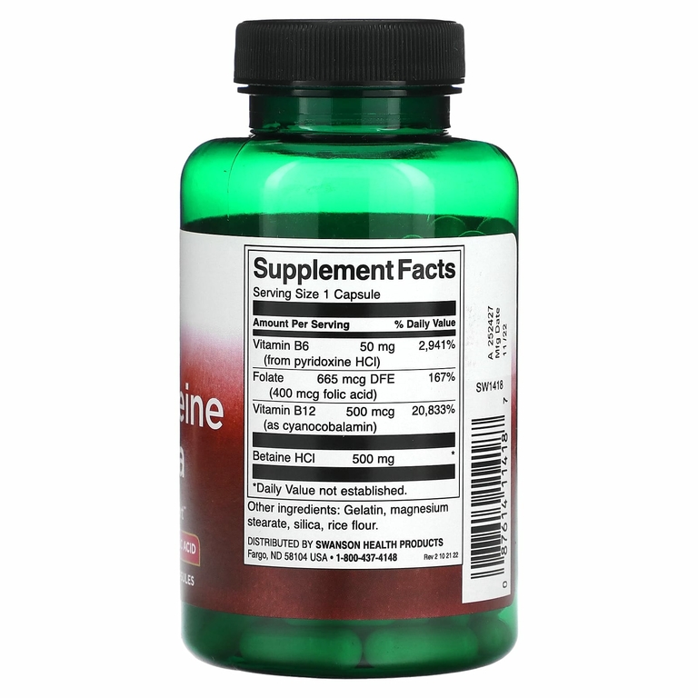 Swanson, Формула гомоцистеина, 120 капсул (Товар снят с продажи) 