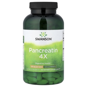 Swanson Vitamins, панкреатин 4X, 375 мг, 300 таблеток, покрытых кишечнорастворимой оболочкой