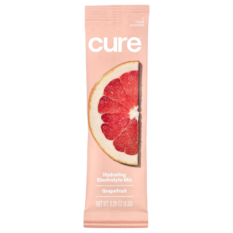 Cure Hydration, смесь электролитов для гидратации, грейпфрут, 14 пакетиков по 8,3 г (0,29 унции) каждый