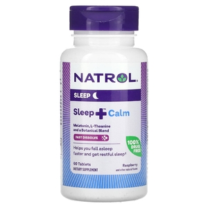Natrol, Sleep + Calm, малина`` 60 таблеток (Товар снят с продажи) 