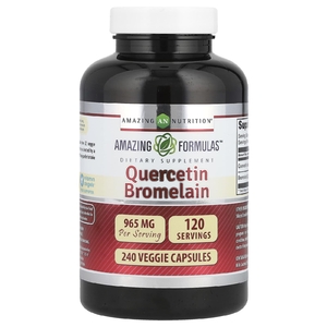 Amazing Nutrition, кверцетин с бромелаином, 240 растительных капсул