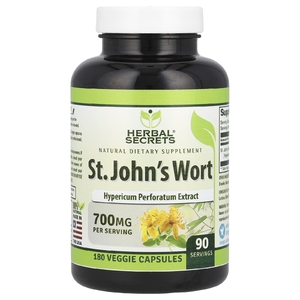 Herbal Secrets, Зверобой, 180 растительных капсул (350 мг на капсулу)