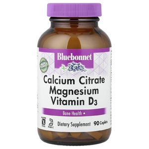 Bluebonnet Nutrition, Цитрат кальция, магний и витамин D3, 90 капсул