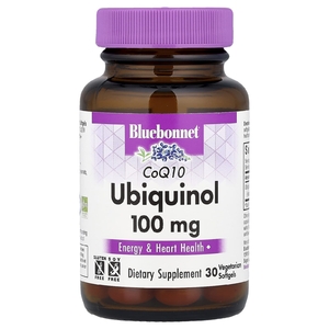 Bluebonnet Nutrition, коэнзим Q10, убихинол, 100 мг, 30 вегетарианских капсул