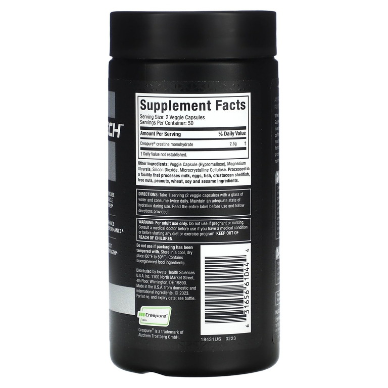 MuscleTech, 100% креатин Platinum, 100 растительных капсул (1,25 г в 1 капсуле)