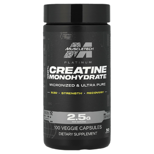 MuscleTech, Platinum, 100% моногидрат креатина, 100 растительных капсул (1,25 г в 1 капсуле)