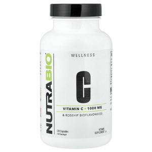 NutraBio, биофлавоноиды витамина C и шиповника, 120 капсул