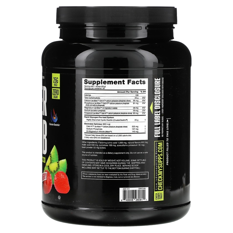 NutraBio, Super Carb, киви и клубника, 840 г (1,9 фунта)