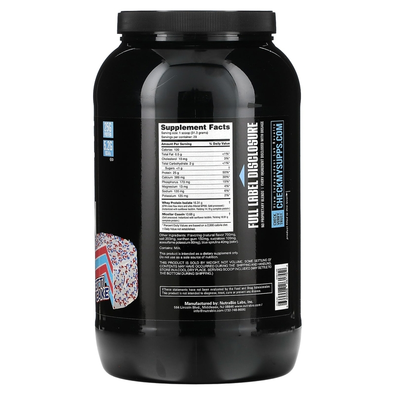 NutraBio, Muscle Matrix Protein, торт с конфетти, 907 г (2 фунта)