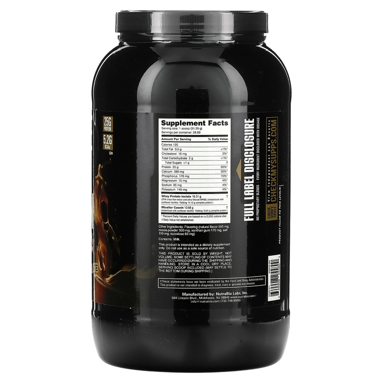 NutraBio, Muscle Matrix Protein, голландский шоколад, 907 г (2 фунта)