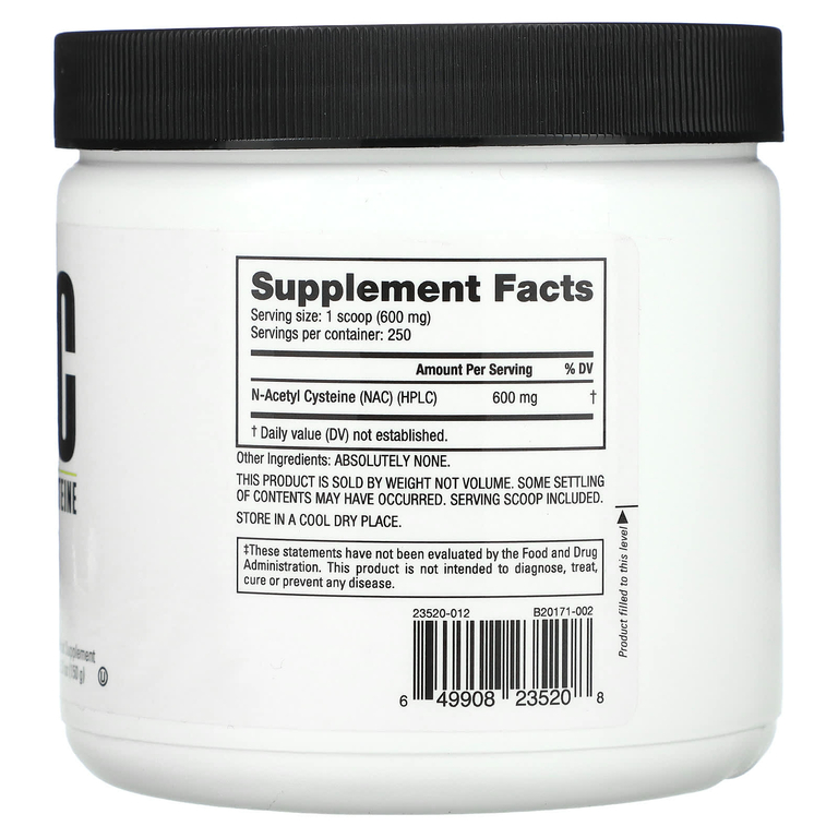 NutraBio, NAC, N-ацетилцистеин, 150 г (5,3 унции)