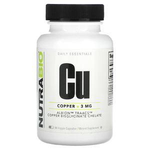 NutraBio, Медь, 3 мг, 90 растительных капсул