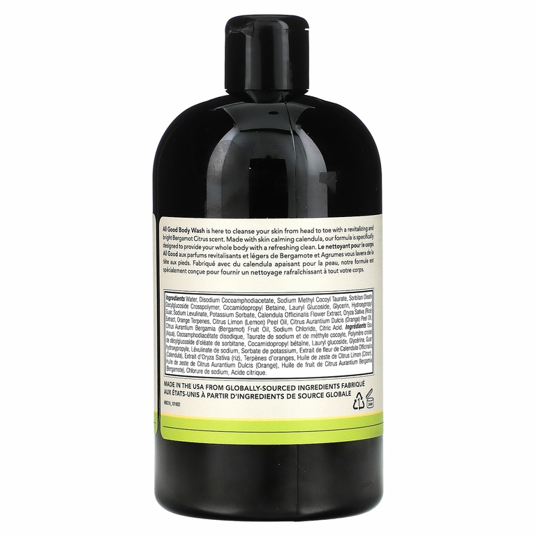 All Good Products, Гель для душа, бергамот и цитрус, 0,47 л (16 жидк. унц.) (Товар снят с продажи) 