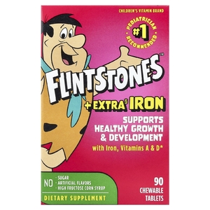 Flintstones, мультивитамины для детей, с дополнительным железом, 90 жевательных таблеток