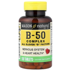 Mason Natural, комплекс витаминов группы B50, 100 таблеток