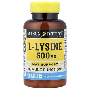 Mason Natural, L-лизин, 100 таблеток
