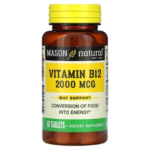 Mason Natural, витамин B12, 2000 мкг, 60 таблеток (Товар снят с продажи) 
