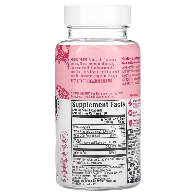 Viviscal, Scalp Nourish, 30 капсул (Товар снят с продажи) 