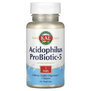 KAL, Acidophilus ProBiotic-5, 60 растительных капсул