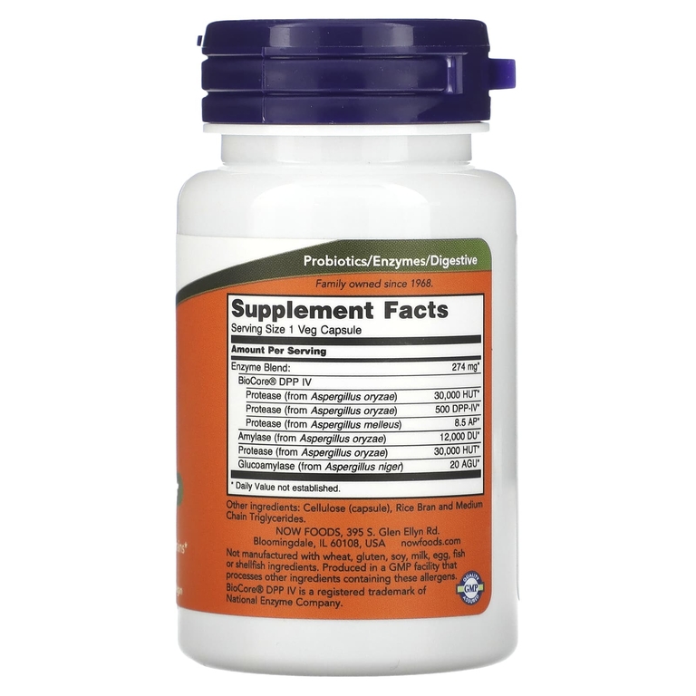 NOW Foods, Gluten Digest, добавка для переваривания глютена, 60 растительных капсул