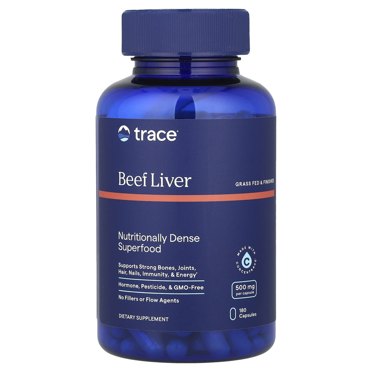 Trace Minerals ®, TM Ancestral, говяжья печень травяного откорма, 500 мг, 180 капсул