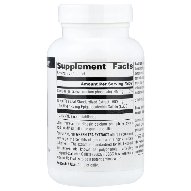 Source Naturals, экстракт зеленого чая, 500 мг, 120 таблеток