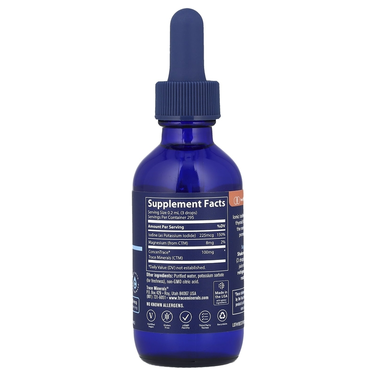 Trace Minerals ®, ионный йод, 59 мл (2 жидк. унции)