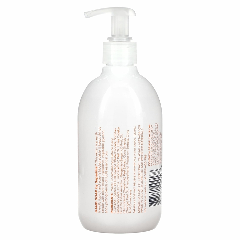 Sapadilla, Lovely Liquid, мыло для рук, грейпфрут + бергамот, 354 мл (12 жидк. Унций)
